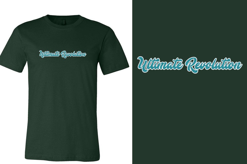Ultimate Revolution script text 2-color glitter Unisex t-shirt