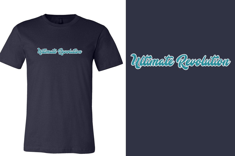 Ultimate Revolution script text 2-color glitter Unisex t-shirt