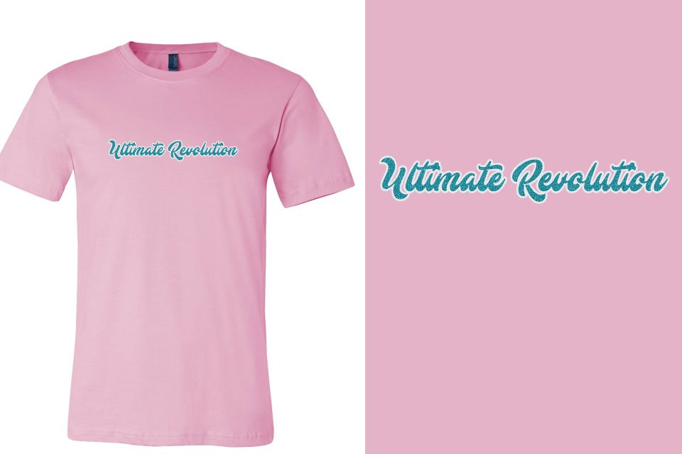Ultimate Revolution script text 2-color glitter Unisex t-shirt