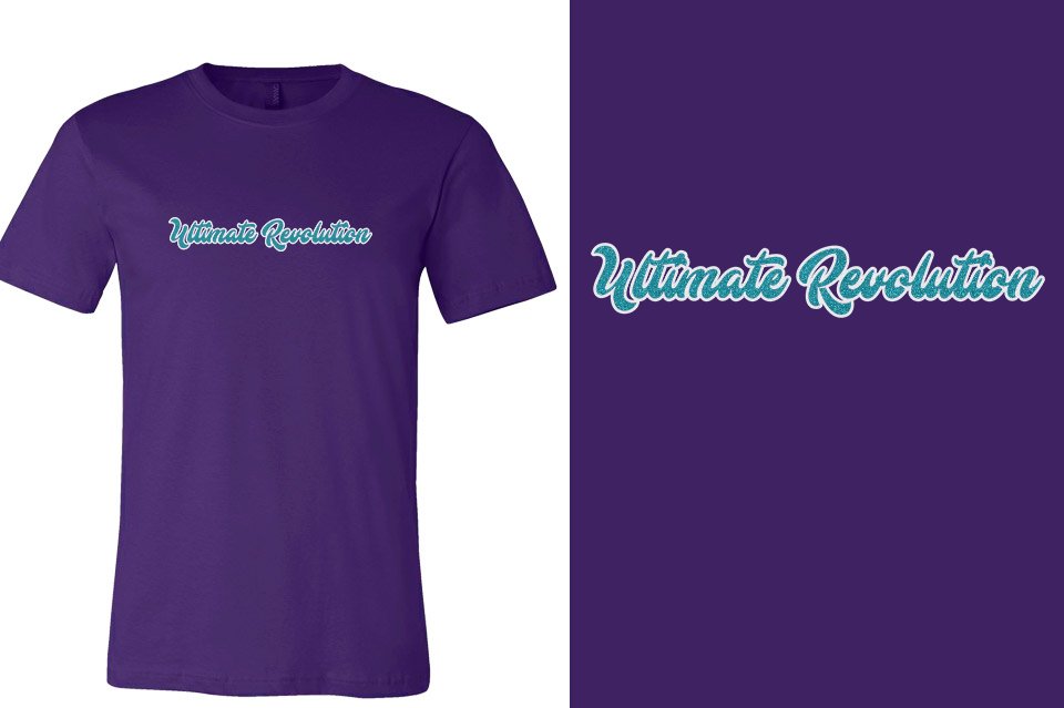 Ultimate Revolution script text 2-color glitter Unisex t-shirt