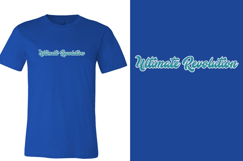 Ultimate Revolution script text 2-color glitter Unisex t-shirt