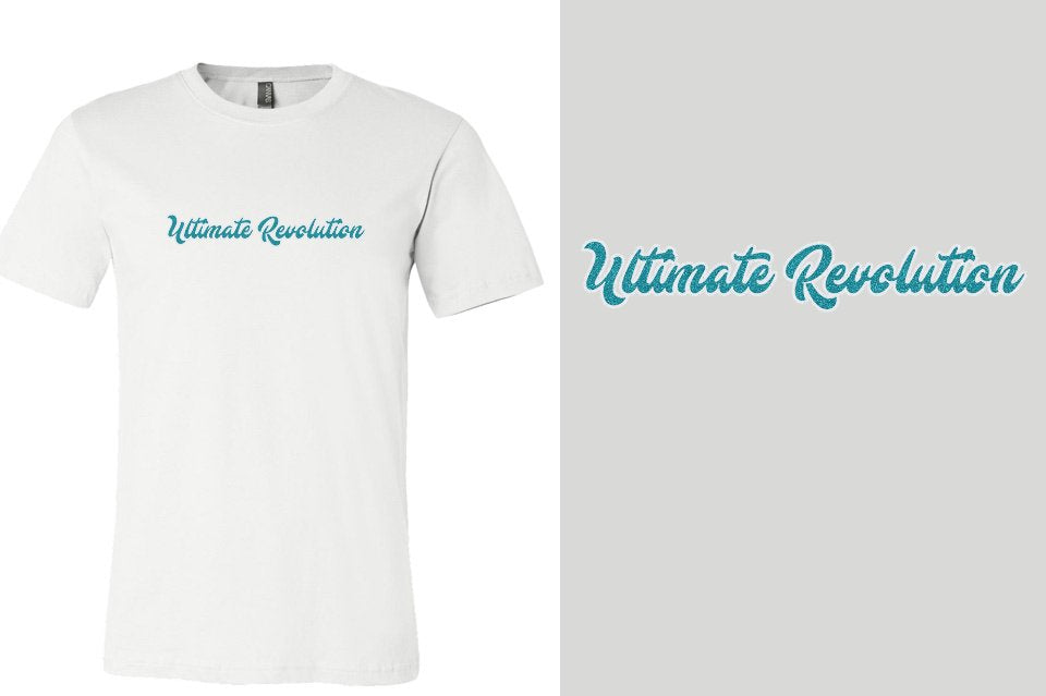 Ultimate Revolution script text 2-color glitter Unisex t-shirt