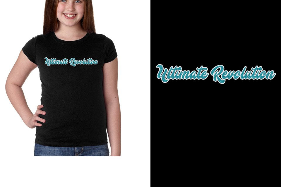 Ultimate Revolution script text 2-color glitter Girls' Princess T-Shirt