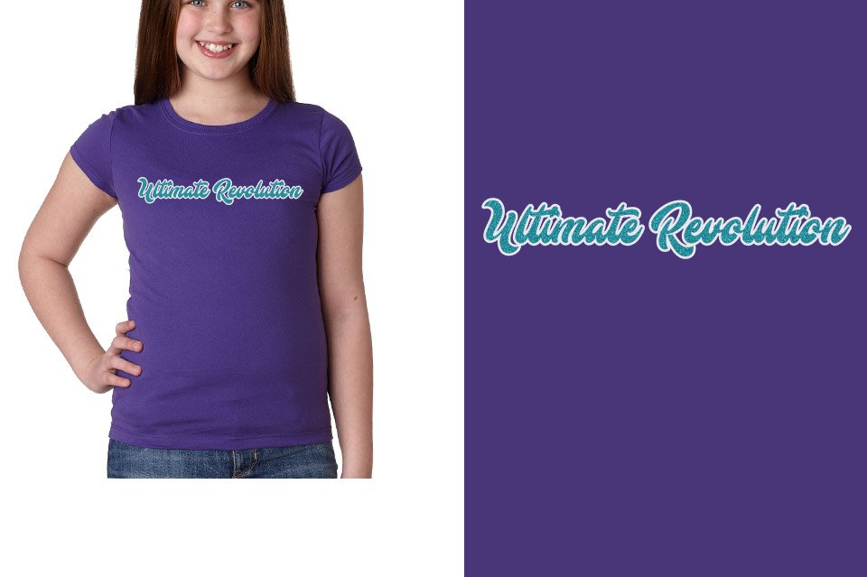 Ultimate Revolution script text 2-color glitter Girls' Princess T-Shirt