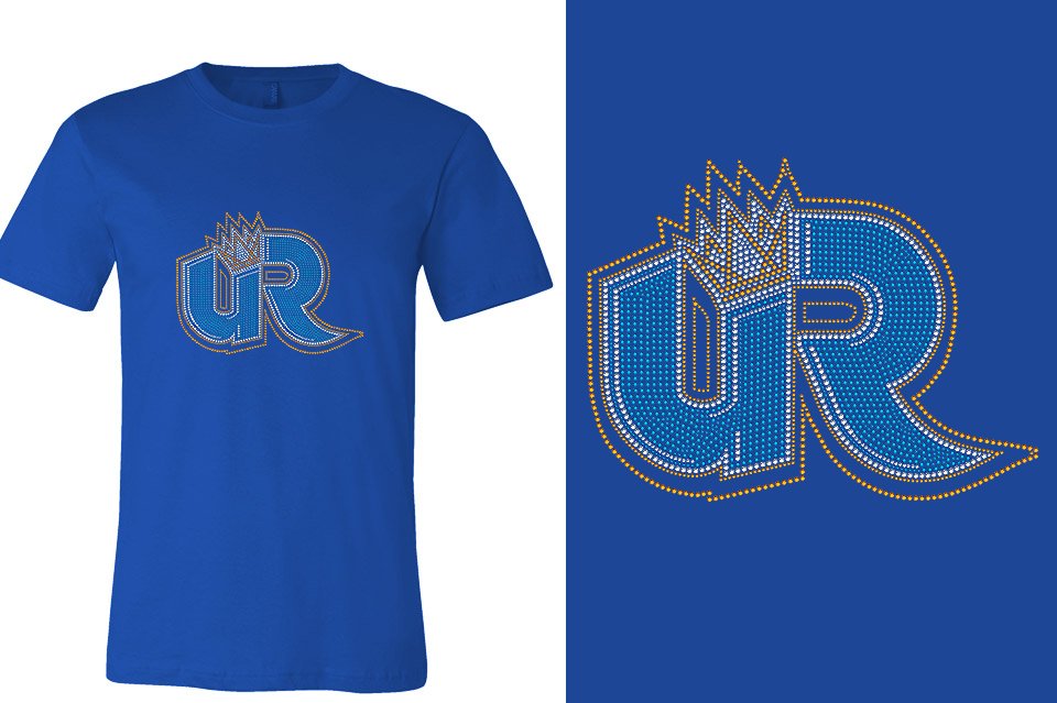 Rhinestones Ultimate Revolution UR logo stones 3-color Unisex t-shirt