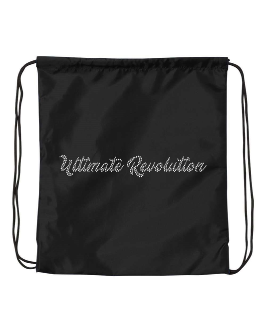 Rhinestones Ultimate Revolution script text 1-color stones Drawstring Bag