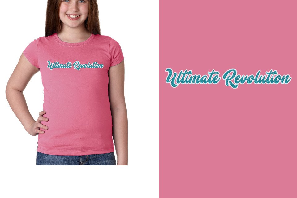 Ultimate Revolution script text 2-color glitter Girls' Princess T-Shirt
