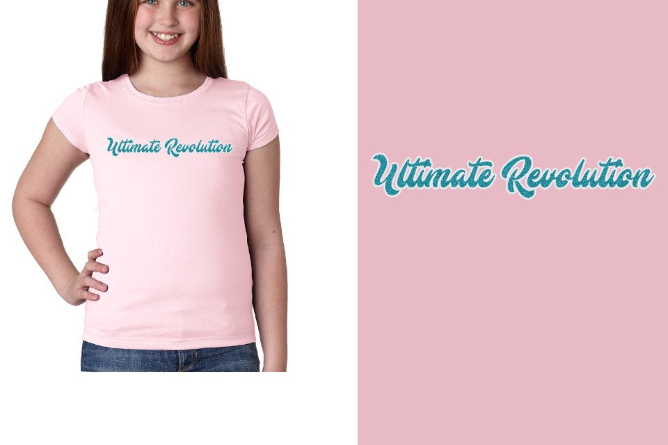 Ultimate Revolution script text 2-color glitter Girls' Princess T-Shirt
