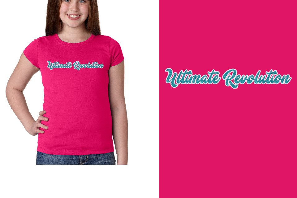 Ultimate Revolution script text 2-color glitter Girls' Princess T-Shirt