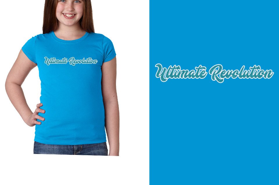 Ultimate Revolution script text 2-color glitter Girls' Princess T-Shirt