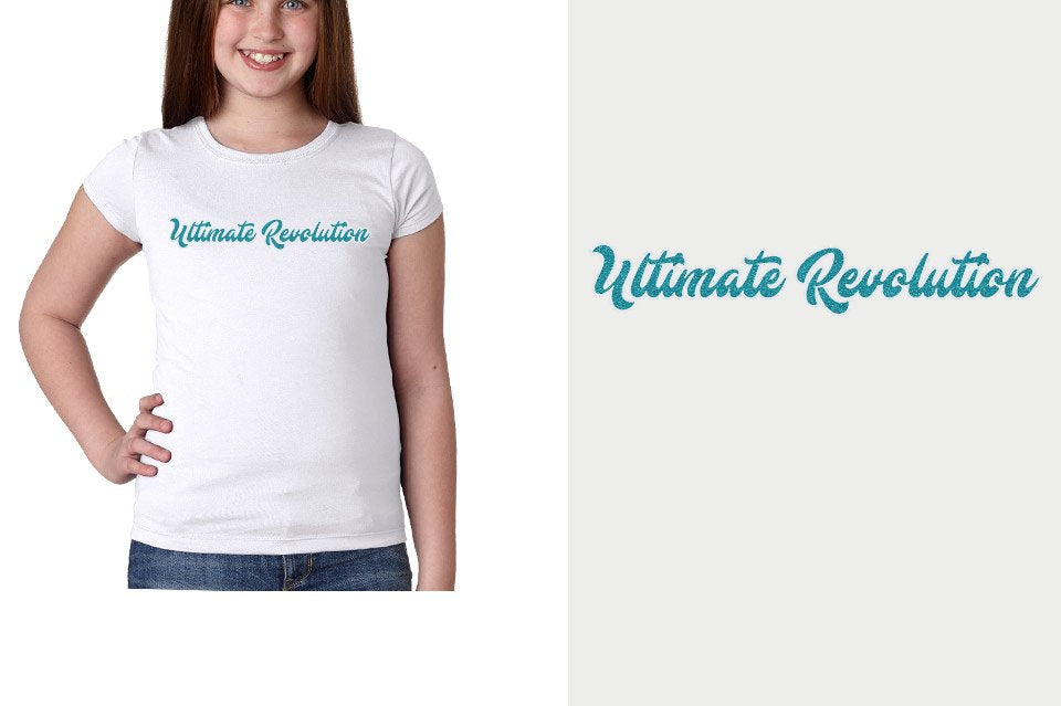 Ultimate Revolution script text 2-color glitter Girls' Princess T-Shirt