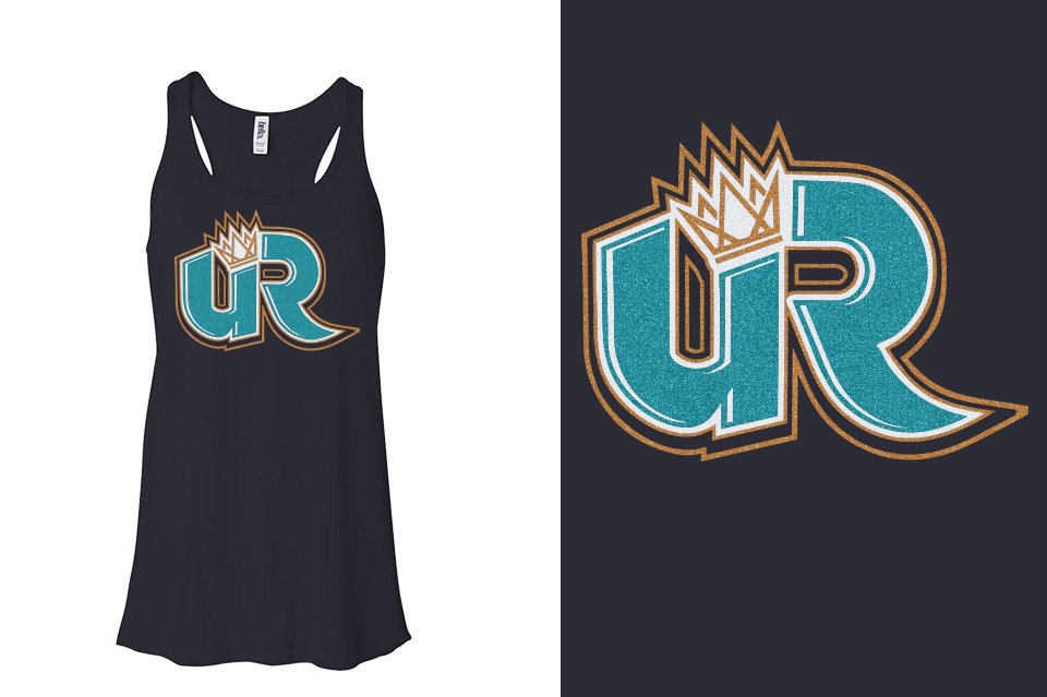 Ultimate Revolution UR full color glitter Youth Flowy Racerback Tank