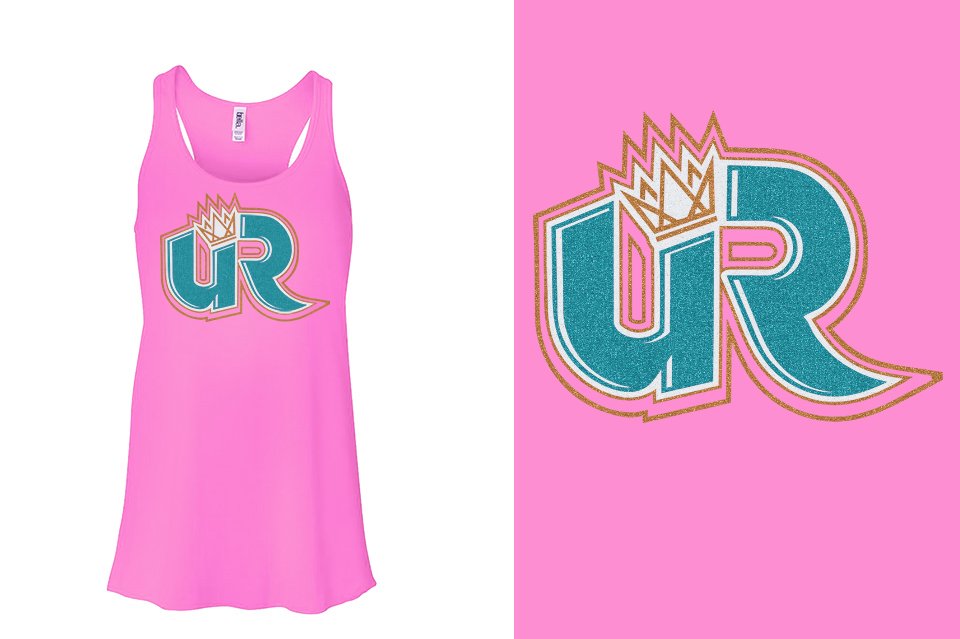 Ultimate Revolution UR full color glitter Youth Flowy Racerback Tank