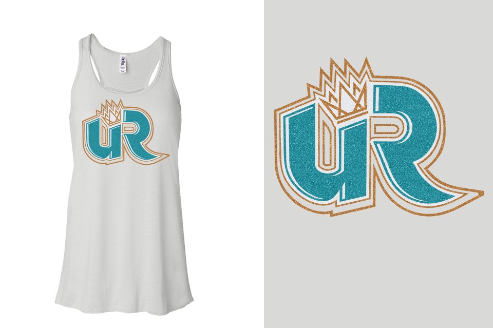 Ultimate Revolution UR full color glitter Youth Flowy Racerback Tank