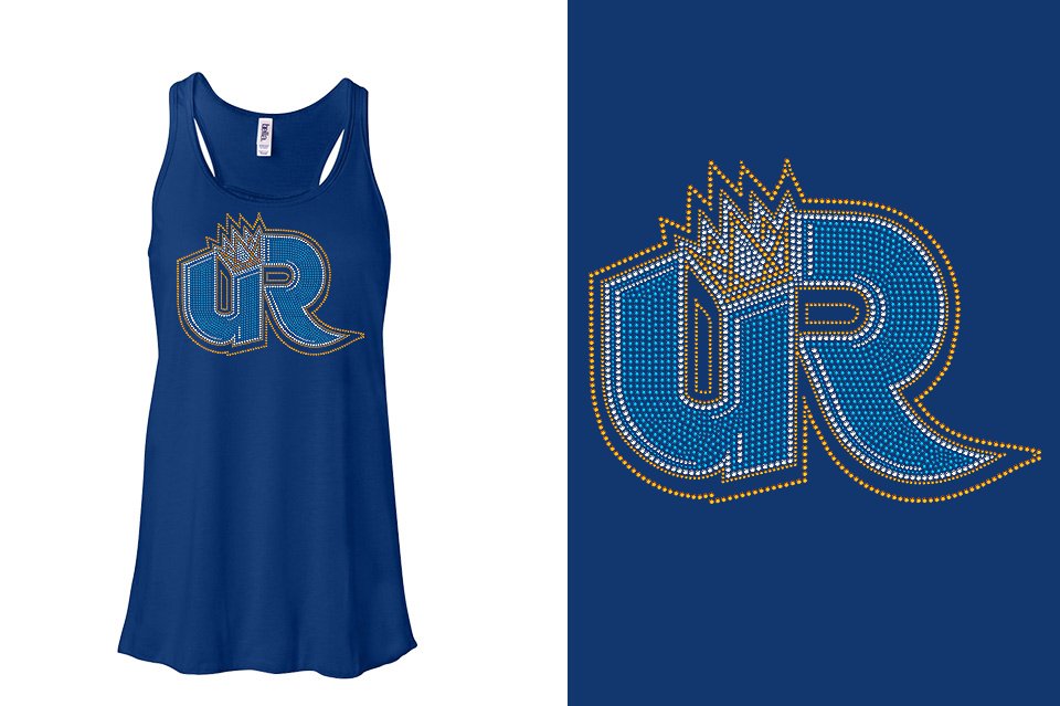 Rhinestones Ultimate Revolution UR logo stones 3-color Youth Flowy Racerback Tank
