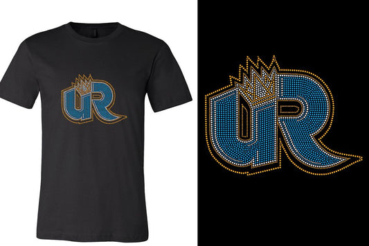 Rhinestones Ultimate Revolution UR logo stones 3-color Unisex t-shirt