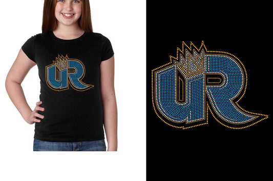 Rhinestones Ultimate Revolution UR logo stones 3-color Girls' Princess T-Shirt
